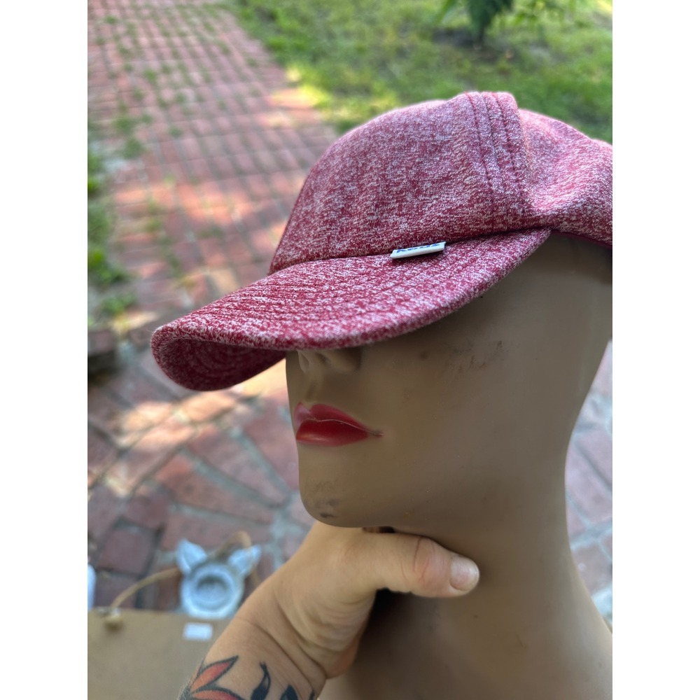Keds Womens Red Heathered Marl Knit Baseball Cap Adjustable Hat OSFA